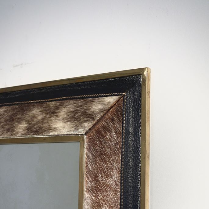 Mathieu Mategot - Horse Guard model mirror, brass, simili leather and fur, 1959 | MasterArt
